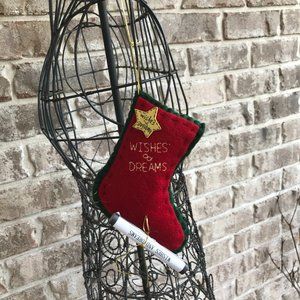 Wishes & Dreams Christmas Stocking Ornament VTG